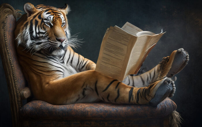 illustration of book reviewer