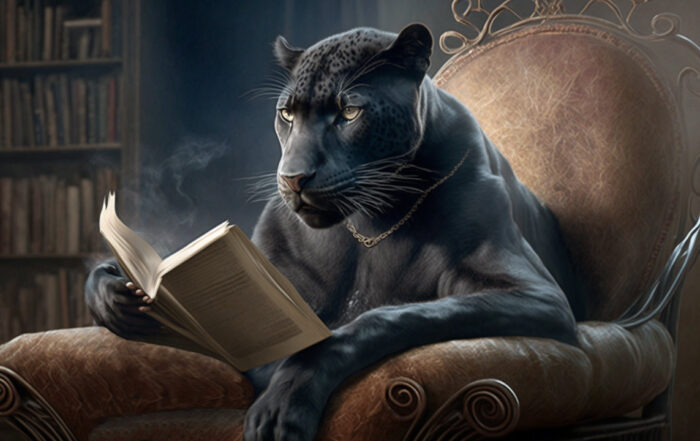 illustration of book reviewer