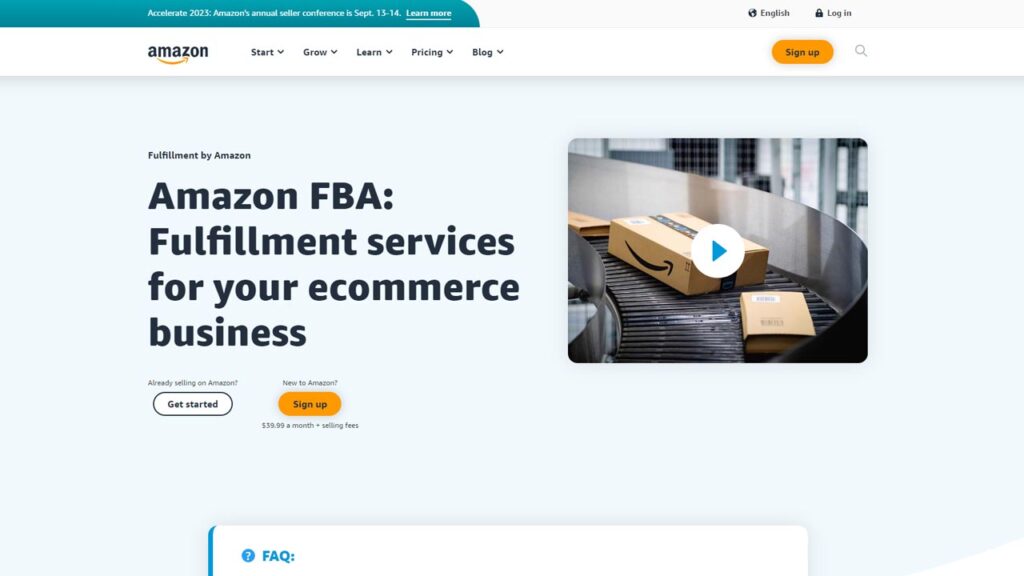 Illustration of Amazon FBA Homepage