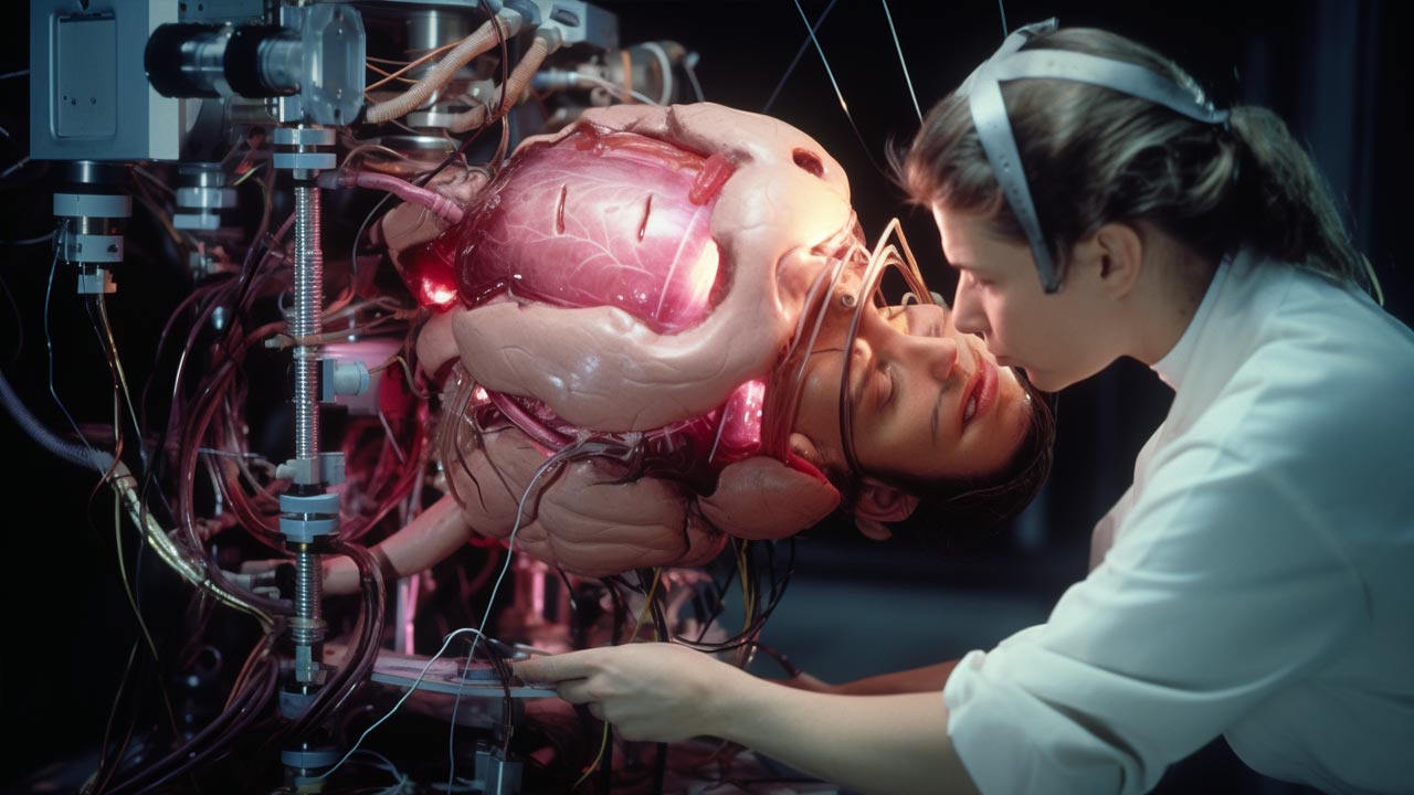 Illustration of Google Scientist working on a Human Brain