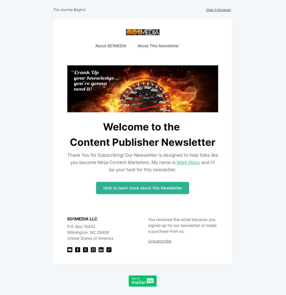Welcome to the Content Publisher Newsletter