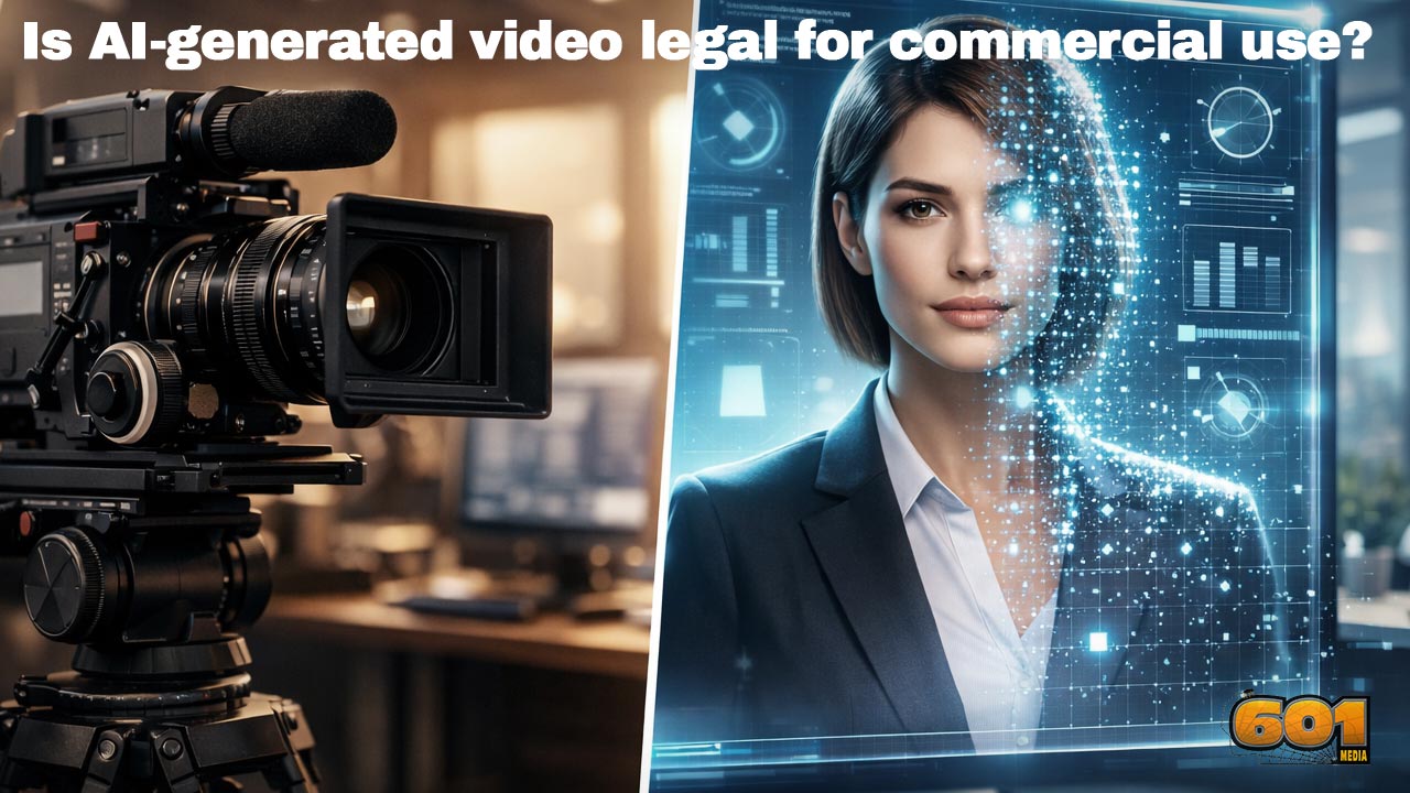 Is AI-generated video legal for commercial use